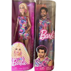 Barbie and Ken Doll Set with Colorful Patterns 227 and 223.